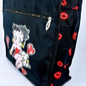 Betty Boop Black zipper Tote Bag Purse Handbag